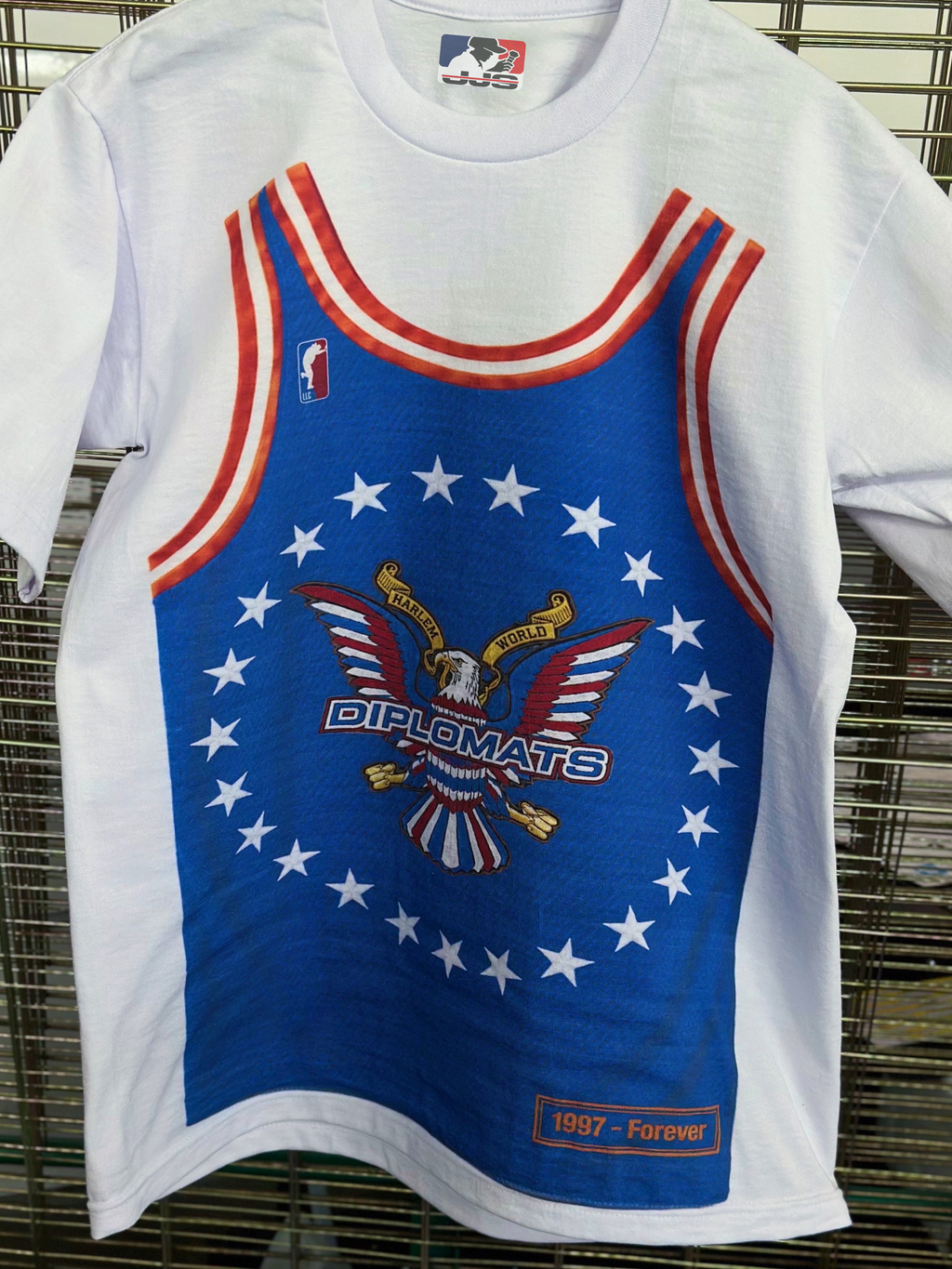 LLC™ | Jersey King Collection – Knicks Empire Blue & Orange Diplomats Jersey Graphic Tee
