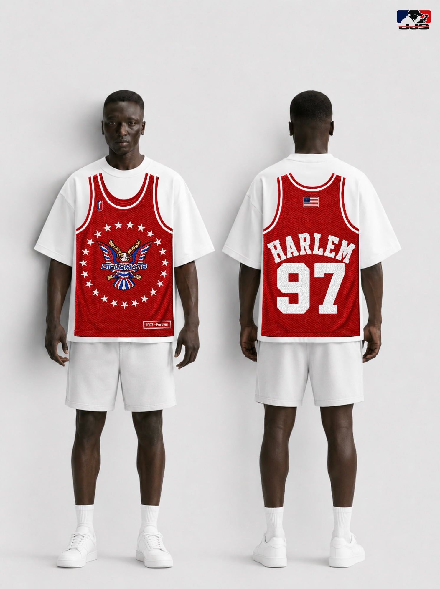LLC™ | Jersey King Collection – Uptown Red Diplomats Jersey Graphic Tee