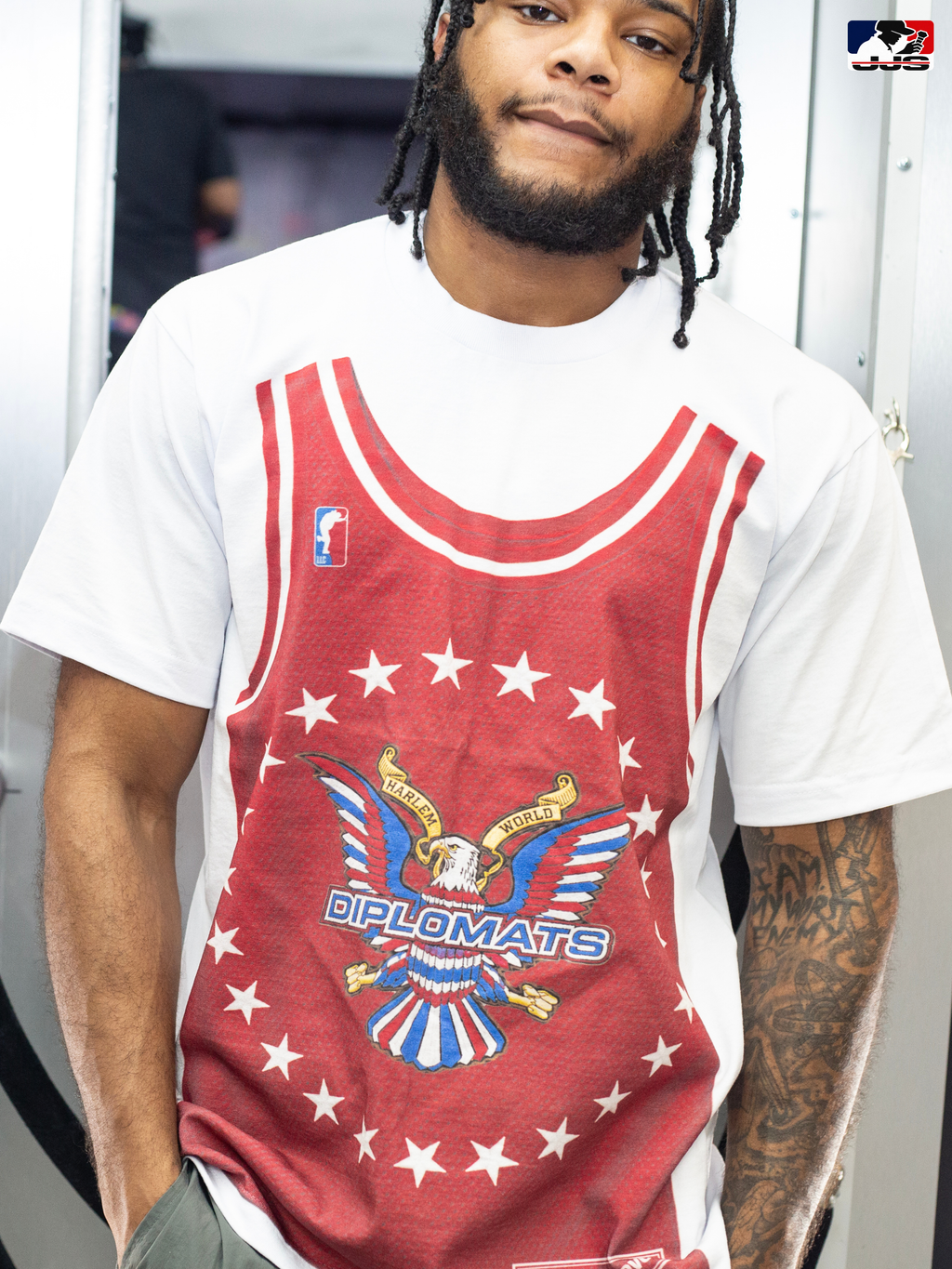 LLC™ | Jersey King Collection – Uptown Red Diplomats Jersey Graphic Tee
