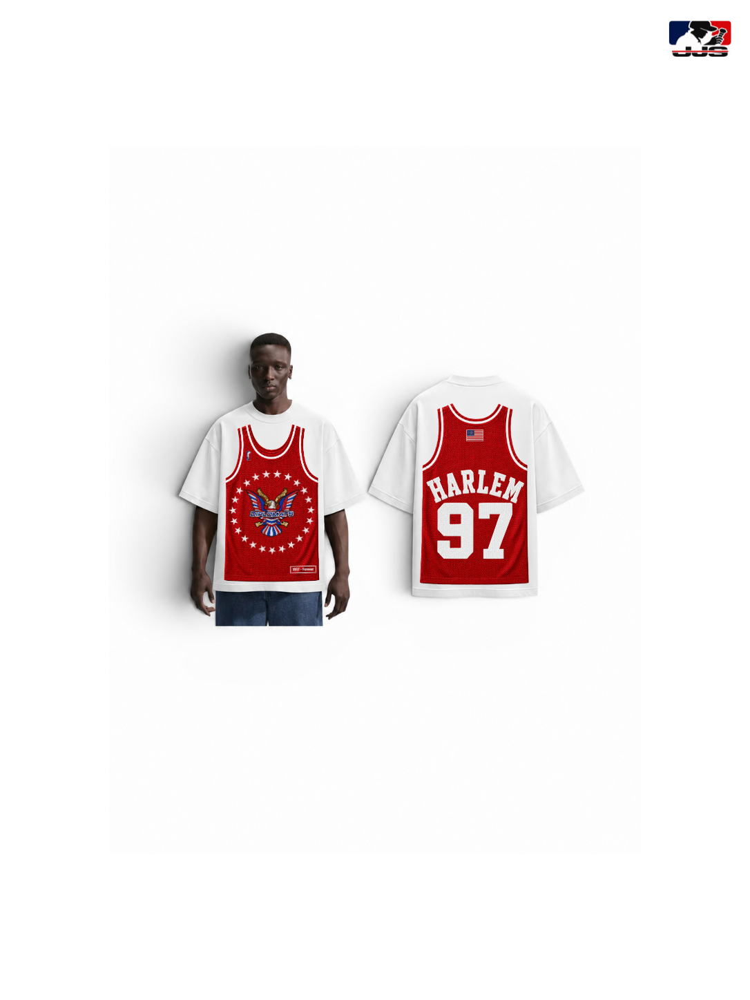 LLC™ | Jersey King Collection – Knicks Empire Blue & Orange Diplomats Jersey Graphic Tee